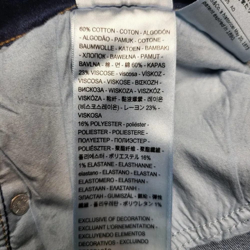Levi's Jeans Womens 14 Blue Classic Straight Stretch Denim Dark Wash W32 L30